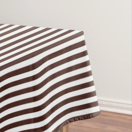 茶色と白のストライプ テーブルクロス
