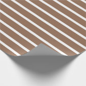 茶色と白のストライプ ラッピングペーパー (角)