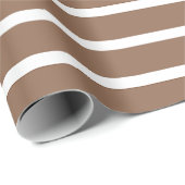 茶色と白のストライプ ラッピングペーパー (ロールコーナー)