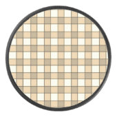 茶色と白のチェックブロック アイスホッケーパック (正面)