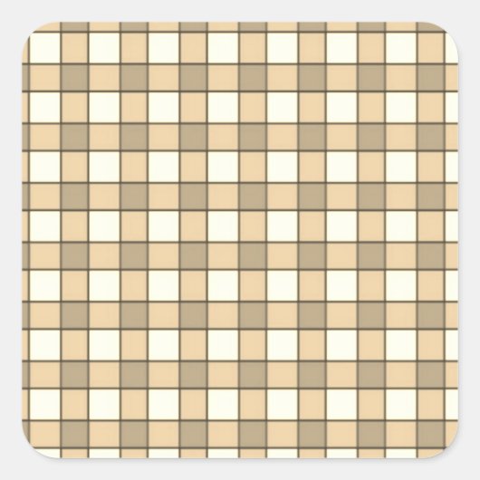 茶色と白のチェックブロック スクエアシール (正面)