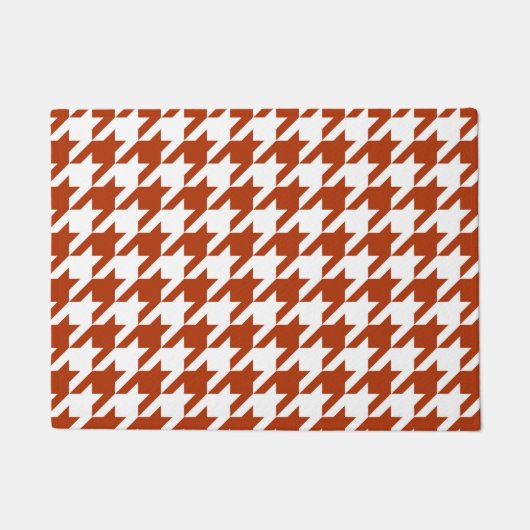 茶色と白のチェッ千鳥格子のク ドアマット (正面)