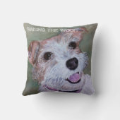 茶色と白のテリアミックス |トス枕 クッション (裏面)