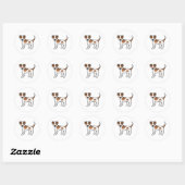 茶色と白のデンマークスウェーデン農場犬 かわいい犬 ラウンドシール (シート)