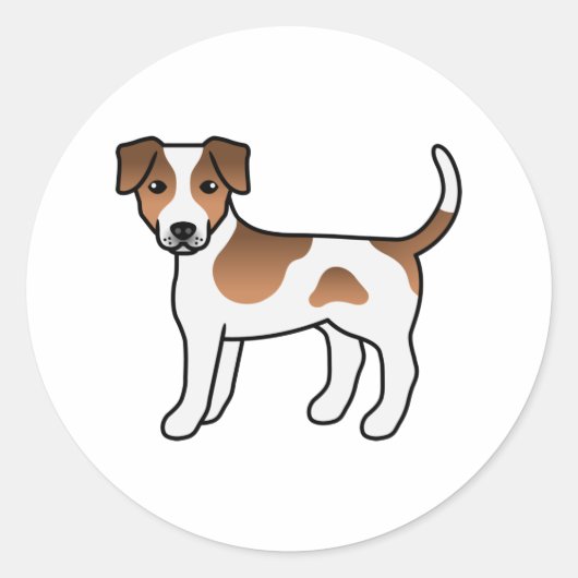 茶色と白のデンマークスウェーデン農場犬 かわいい犬 ラウンドシール (正面)