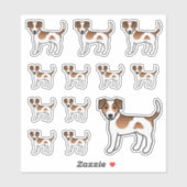 茶色と白のデンマーク語 – スウェーデンの飼い犬かわいい犬 シール (シート)