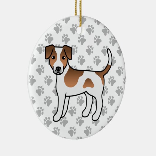 茶色と白のデンマーク語 – スウェーデンの飼い犬のかわいい犬 セラミックオーナメント (右)