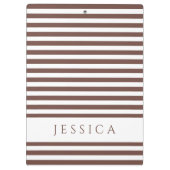 茶色と白のパタストライプのーン名 クリップボード (裏面)