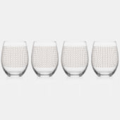 茶色と白のパットの美的表現 ステムなしワイングラス (裏面)