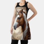 茶色と白のファンタジー・ユニコーンの囁き エプロン (インサイチュ)