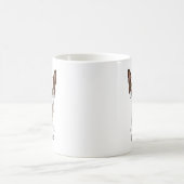 茶色と白のボストンテリア漫画の犬と名前 コーヒーマグカップ (中央)