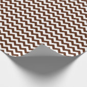 茶色と白のミディアムシェブロンラッピング紙 ラッピングペーパー (角)