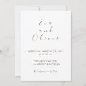 茶色と白のミニマル紙テクスチャ招待状 招待状 (裏面)