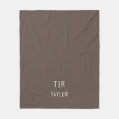 茶色と白のモノグラモダンムエレガント フリースブランケット (正面)