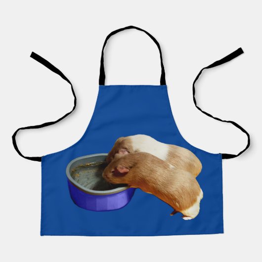 茶色と白のモルモット、キッズフルプリントエプロン エプロン (正面)