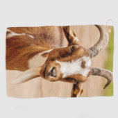 茶色と白のヤギ ゴルフタオル (横)