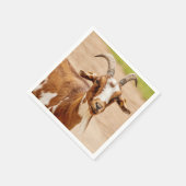 茶色と白のヤギ スタンダードカクテルナプキン (角)