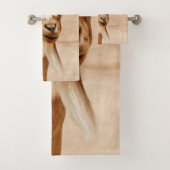 茶色と白のヤギ バスタオルセット (インサイチュ)