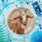 茶色と白のヤギ ペーパープレート (パーティー)