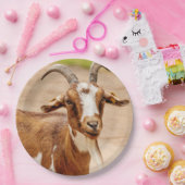 茶色と白のヤギ ペーパープレート (パーティー)