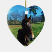 茶色と白のラバ セラミックオーナメント (右)