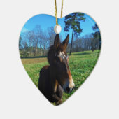 茶色と白のラバ セラミックオーナメント (左)