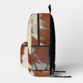茶色と白のリアルな牛革プリント プリントバックパック (右)