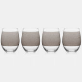 茶色と白の一連のストライプが ステムなしワイングラス (正面)