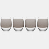 茶色と白の一連のストライプが ステムなしワイングラス (裏面)