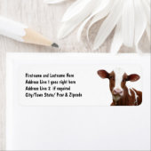 茶色と白の乳牛 ラベル (インサイチュ)