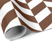 茶色と白の余分な大きなヘリンボーン ラッピングペーパー (ロールコーナー)