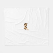 茶色と白の大きな翼を持つ鳥 フリースブランケット (正面(横))