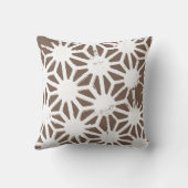 茶色と白の幾何学的パターン クッション (裏面)