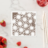 茶色と白の幾何学的パターン スタンダードカクテルナプキン (インサイチュ)