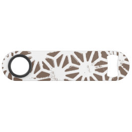 茶色と白の幾何学的パターン スピード栓抜き