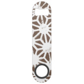 茶色と白の幾何学的パターン スピード栓抜き (正面)