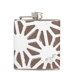 茶色と白の幾何学的パターン フラスク