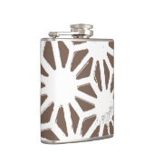 茶色と白の幾何学的パターン フラスク (右)
