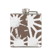 茶色と白の幾何学的パターン フラスク (裏面)