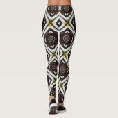 茶色と白の幾何学的パターン レギンス (裏面)