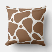 茶色と白の抽象芸術キリン模様 クッション (正面)