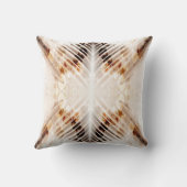 茶色と白の抽象芸術パターン クッション (裏面)