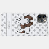 茶色と白の日本狆のキャロットドッグと名前 Case-Mate iPhoneケース (裏面(横))