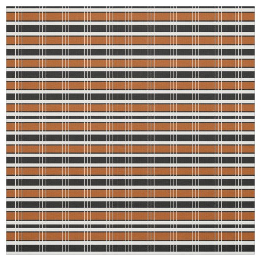 茶色と白の格子縞 ファブリック (見本)