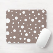 茶色と白の水玉模様 マウスパッド (マウス)