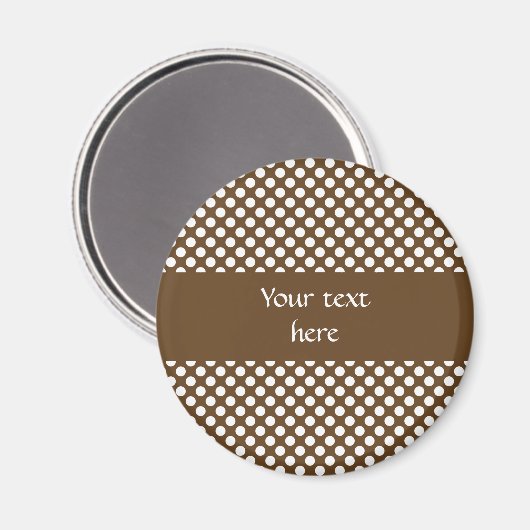 茶色と白の水玉模様 マグネット (正面/裏面)