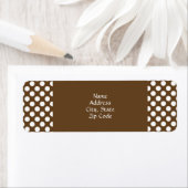 茶色と白の水玉模様 ラベル (インサイチュ)