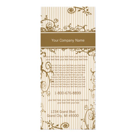 茶色と白の渦巻きラストライプのックカード ラックカード (正面)