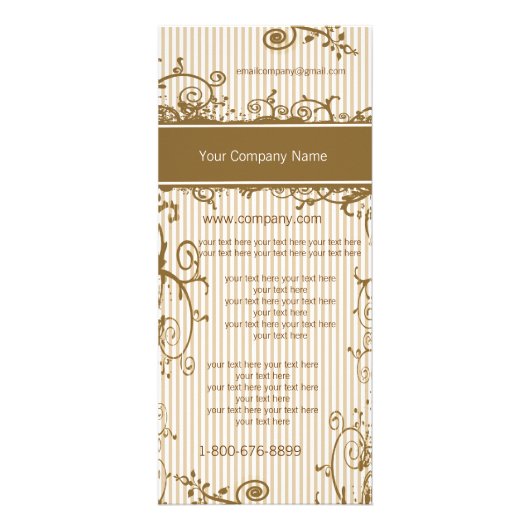 茶色と白の渦巻きラストライプのックカード ラックカード (裏面)