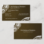 茶色と白の渦巻き 名刺 (正面/裏面)